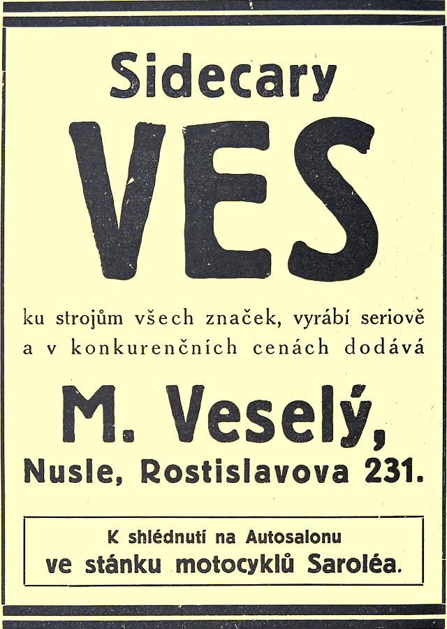 Saroléa 1927, Saroléa, sidecar VES, Veselý